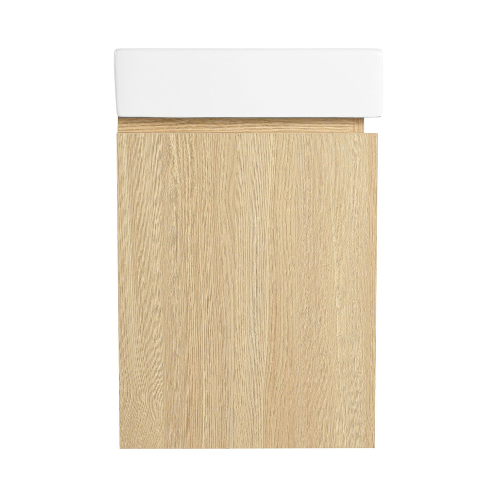 Modern Bathroom Vanity With Ceramic Basin, Wall Mounted Floating Sink Combo, Storage Cabinet