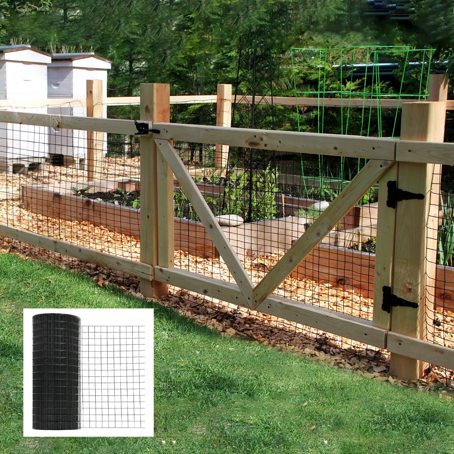 Vinyl Coated Hardware Cloth, For Poultry Netting And Home Improvement - Black