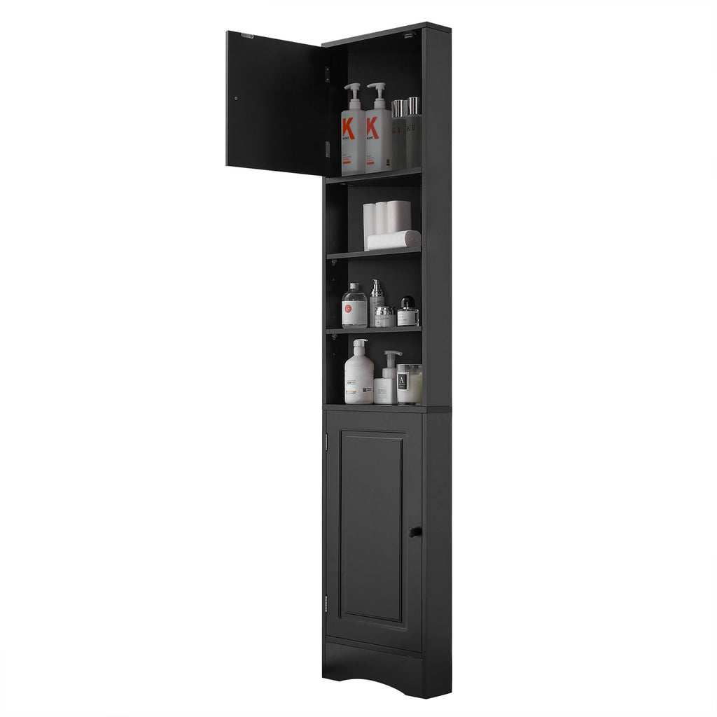 Multi Functional Corner Cabinet With Adjustable Shelves And 2 Doors