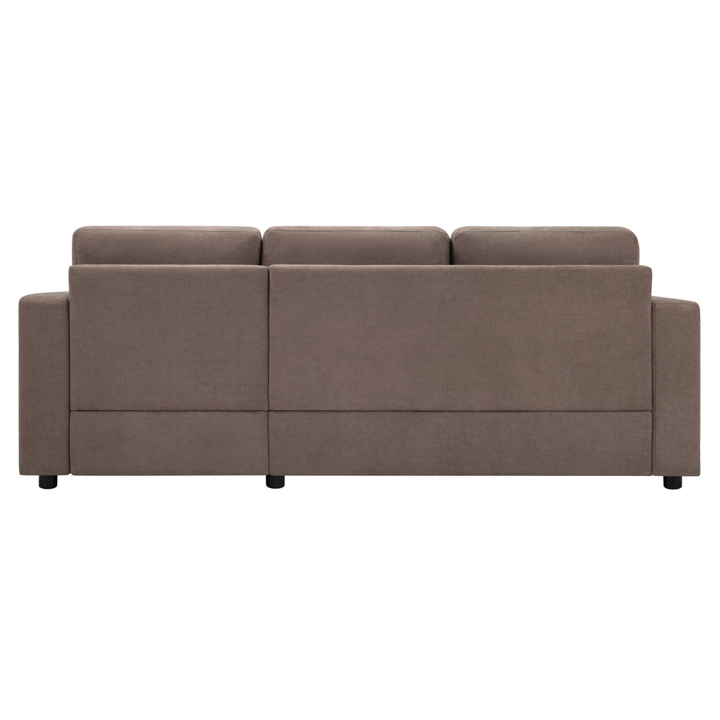 Modern L-Shaped Sectional Sofa With Curved Chaise, USB Ports, And Side Storage Pockets