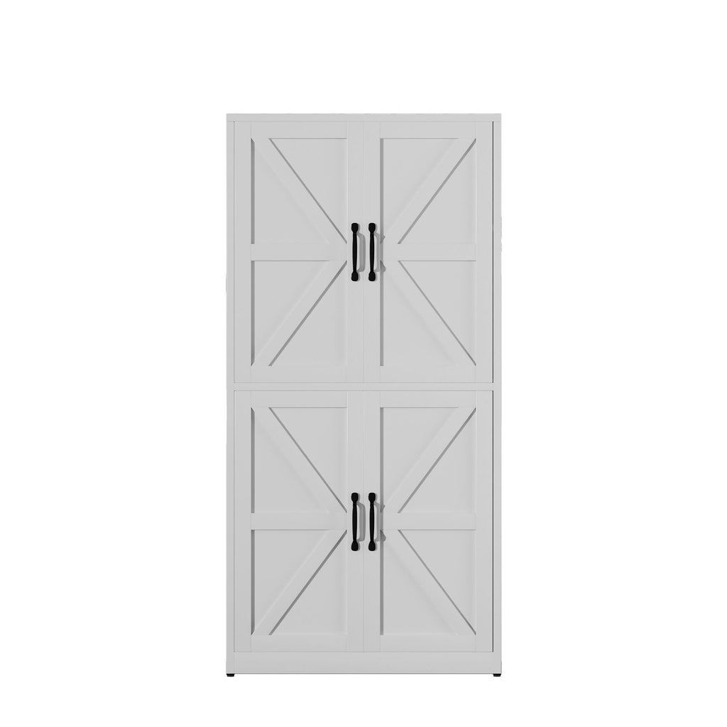 Kitchen Pantry Cabinet With Adjustable Shelves, Heavy Duty Storage - White