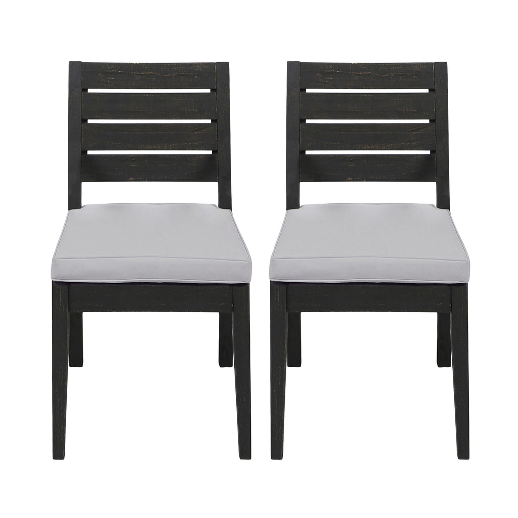 Outdoor Armless Dining Chair With Cushions