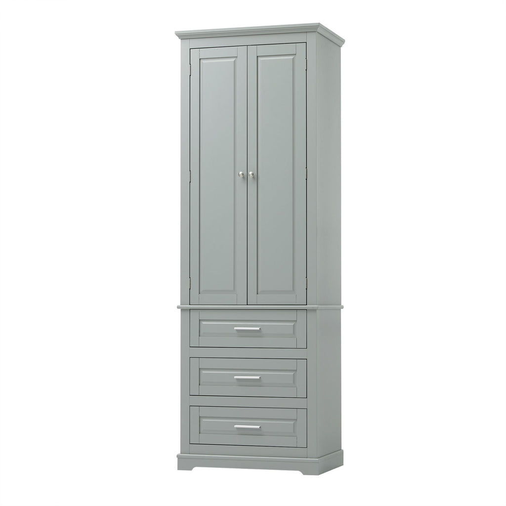 Tall Storage Cabinet With 3 Drawers For Bathroom