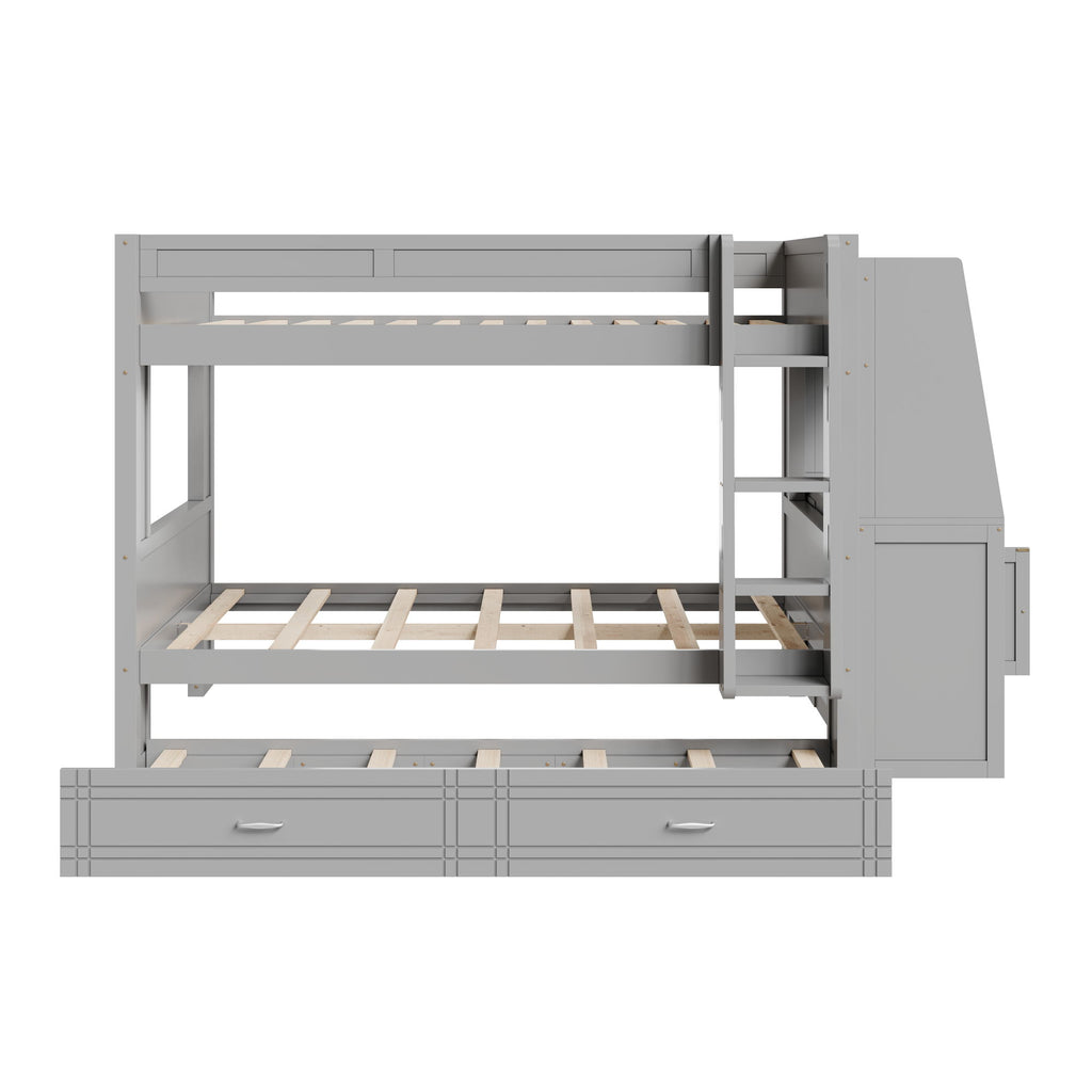 Multifunctional Bunk Bed With Desk, Bookshelves