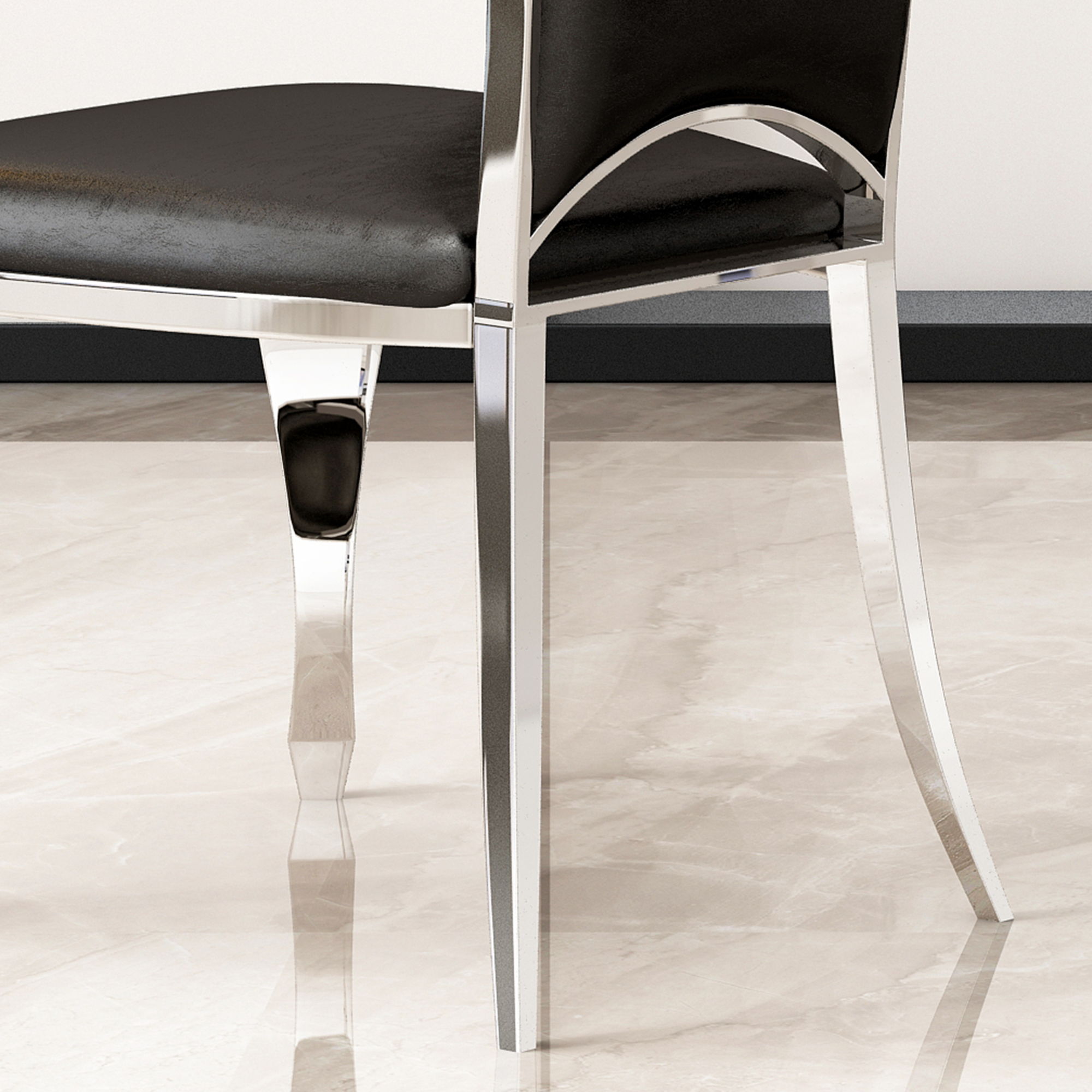 Modern ette Dining Chairs, Unique Backrest Design With Stripe Armless Chair (Set of 2)