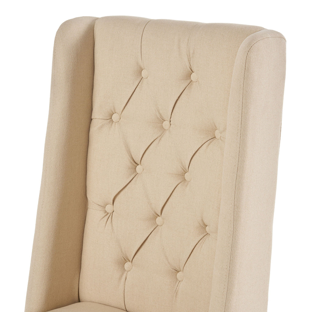 Sophisticated Tufted Dining Chair With High Back Design