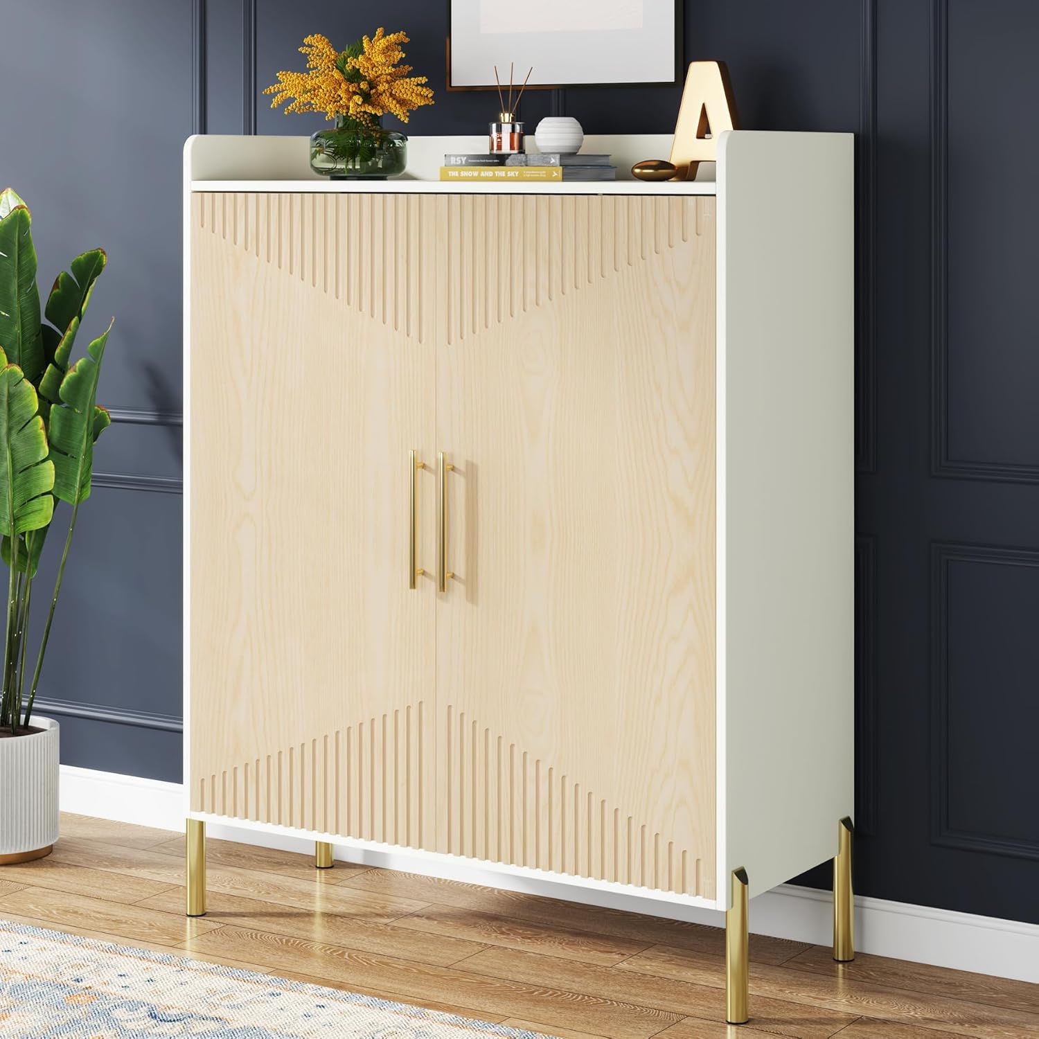 6 Tier Entryway Shoe Cabinet With Doors