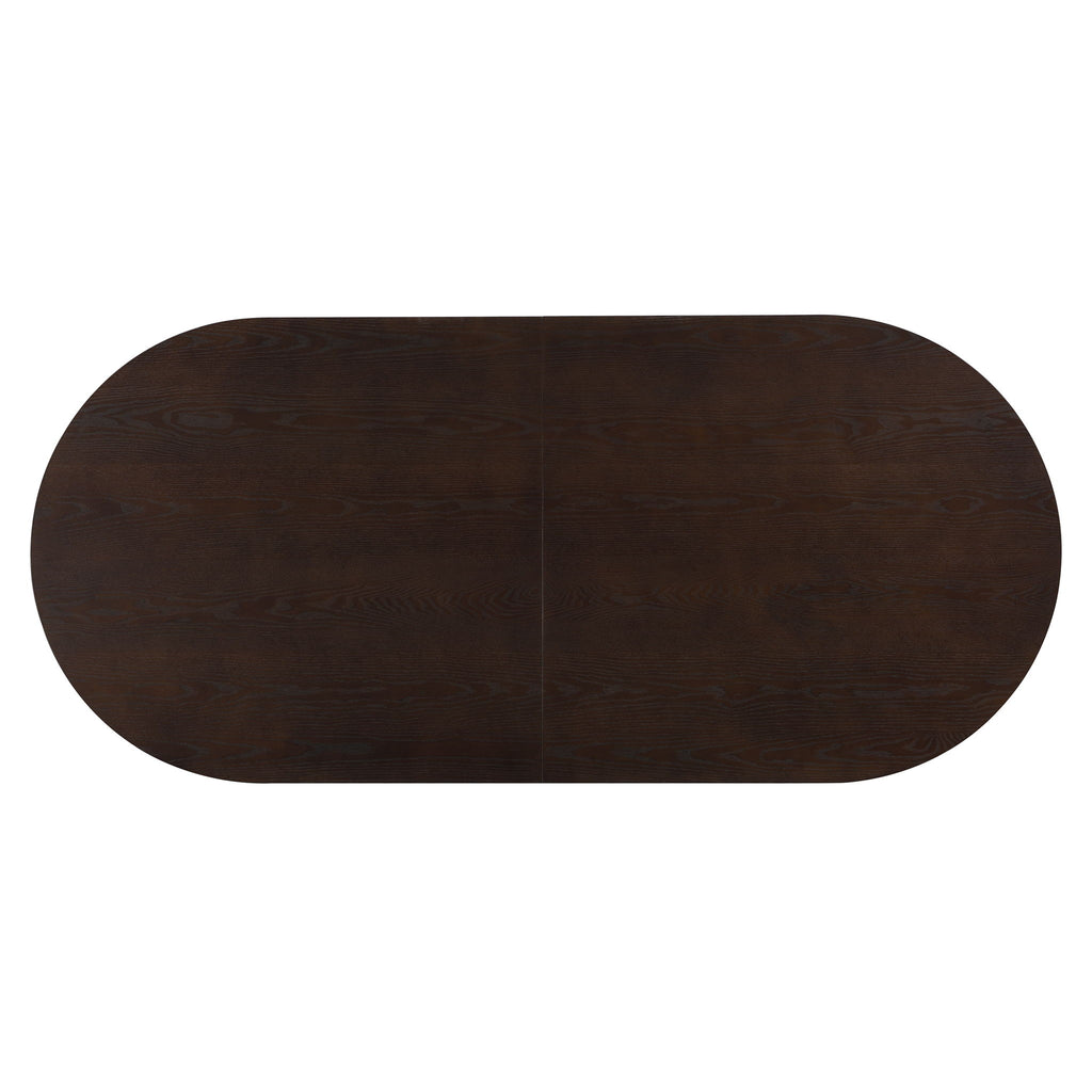 Modern Rustic Oval Dining Table Double Pedestal - Espresso