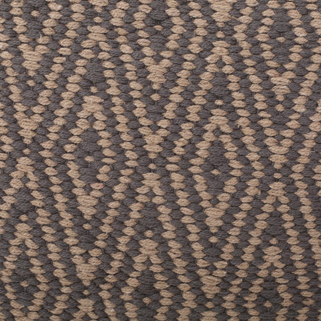 Amuleto - Hand Loomed Cotton Pouf - Dark Gray / Brown