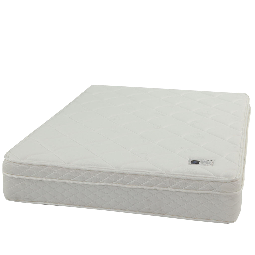 9" Size Bed Mattress With Bonnell Coil Inner Spring And 2.5" Euro Top Foam + Spring Material - White - Full