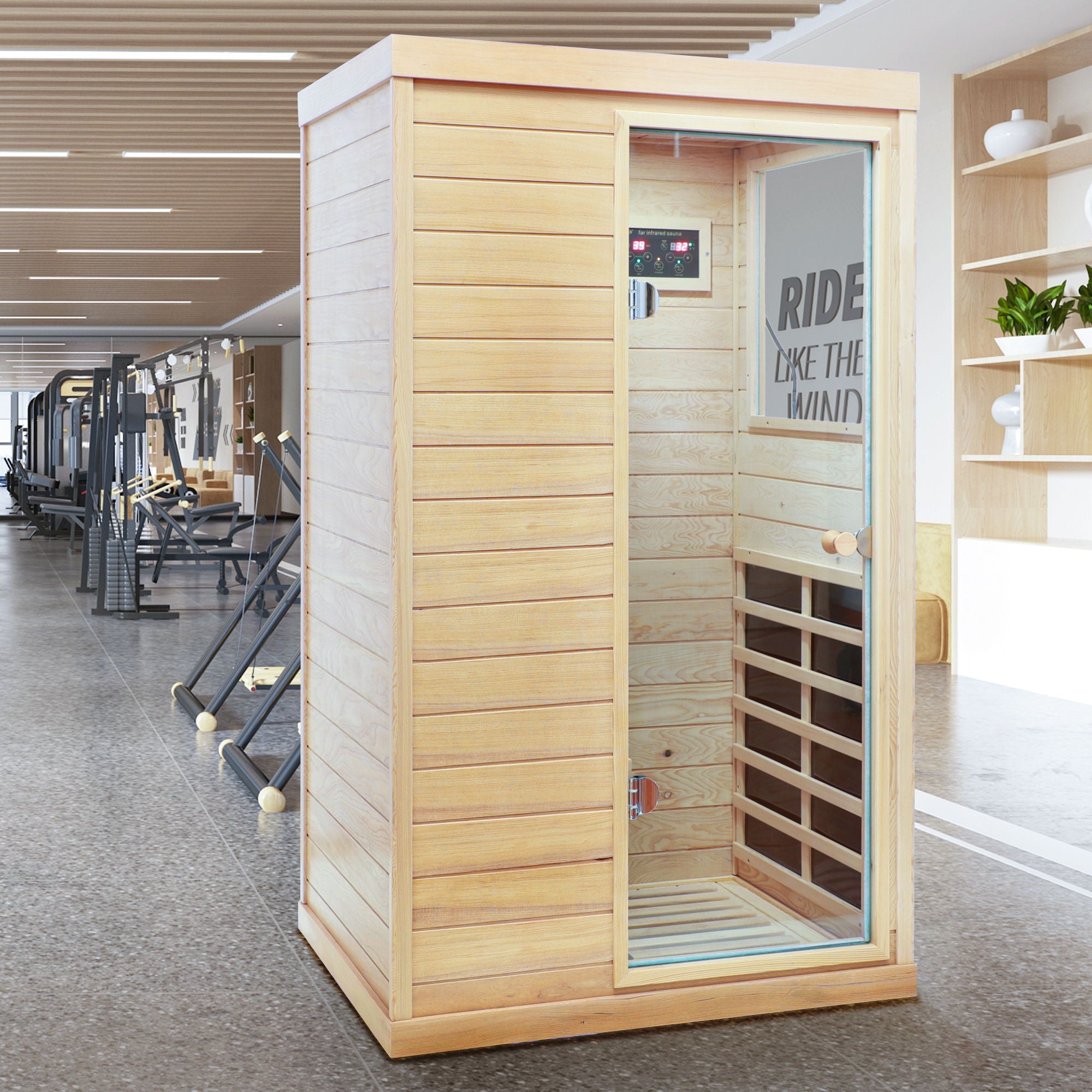 Hemlock Mini 1 Person Far Infrared Door Indoor Sauna Room