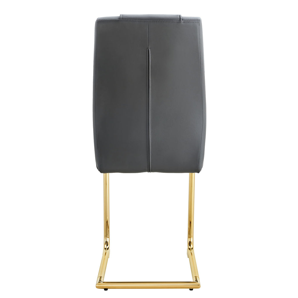 Modern Legged Upholstered Dining Chairs (Set of 4) Artificial For Kitchen And Office - Gray