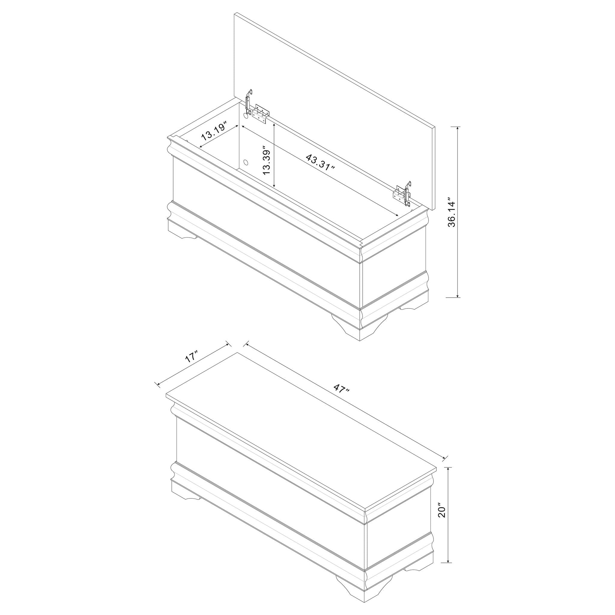 Chest With Curved Moldings And Bracket Feet - Brown