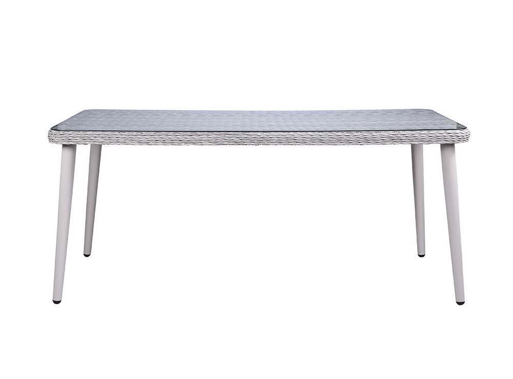 Jenneva - 7 Piece Patio Dining Set - Night Green Fabric & Gray