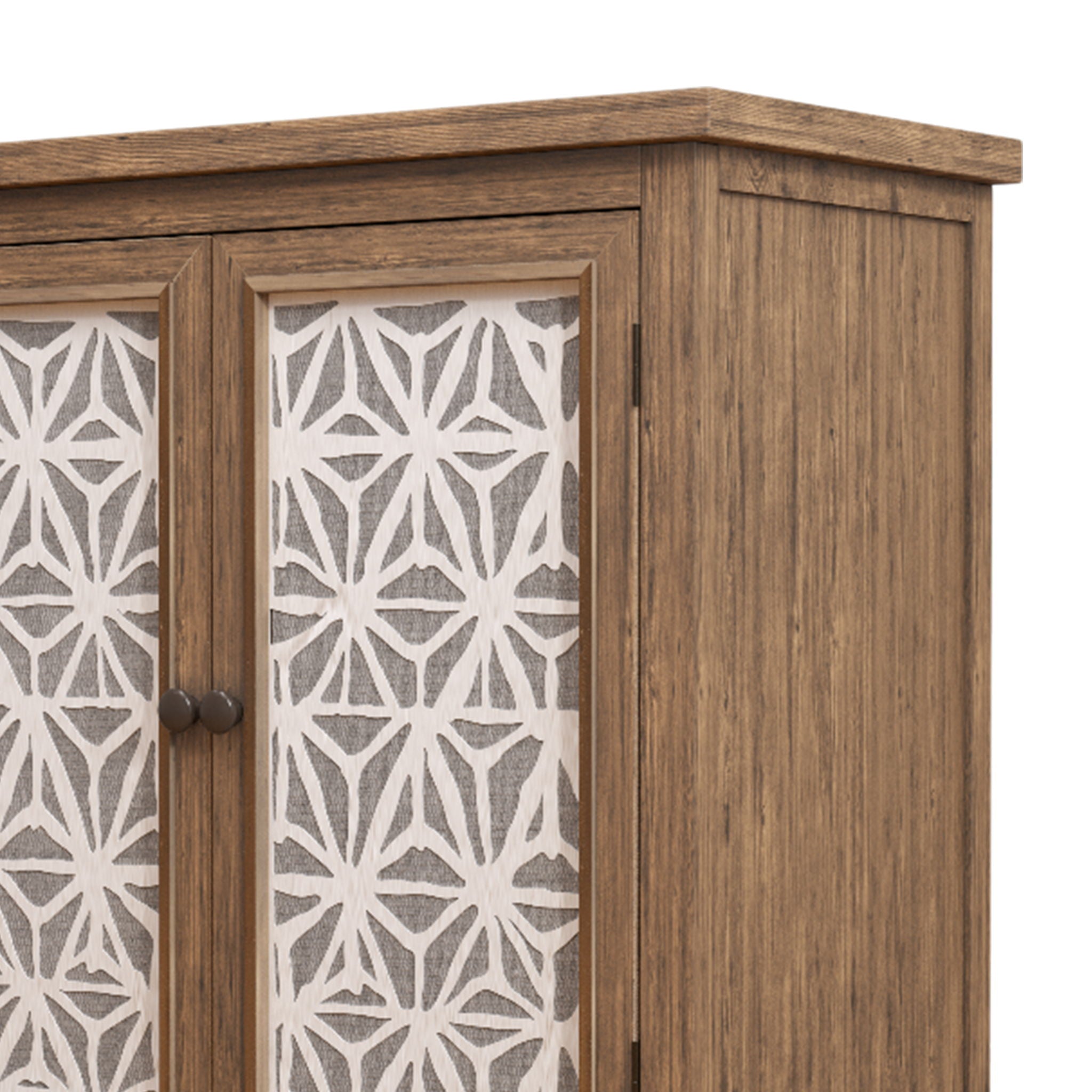 Storage Cabinet, Organizer - Brown Antique White