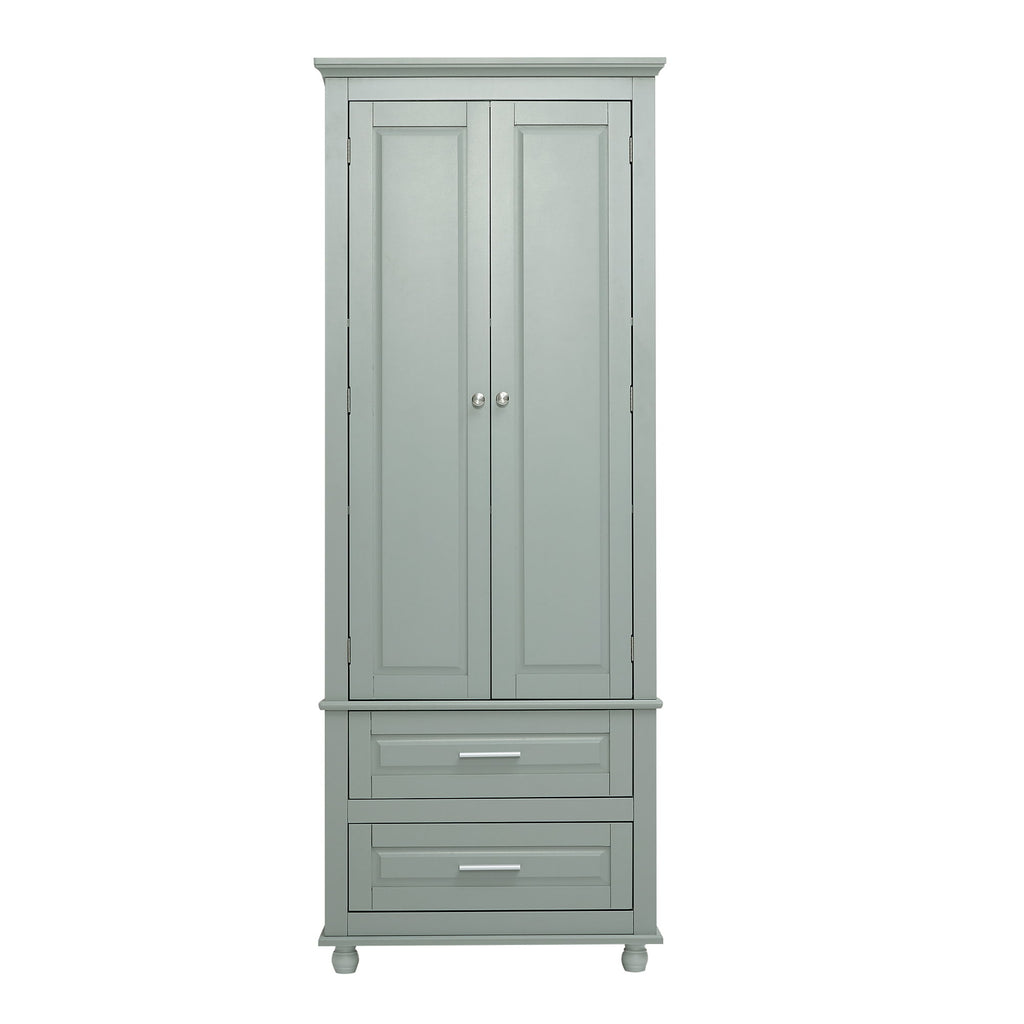 Tall Storage Cabinet With 2 Drawers For Bathroom