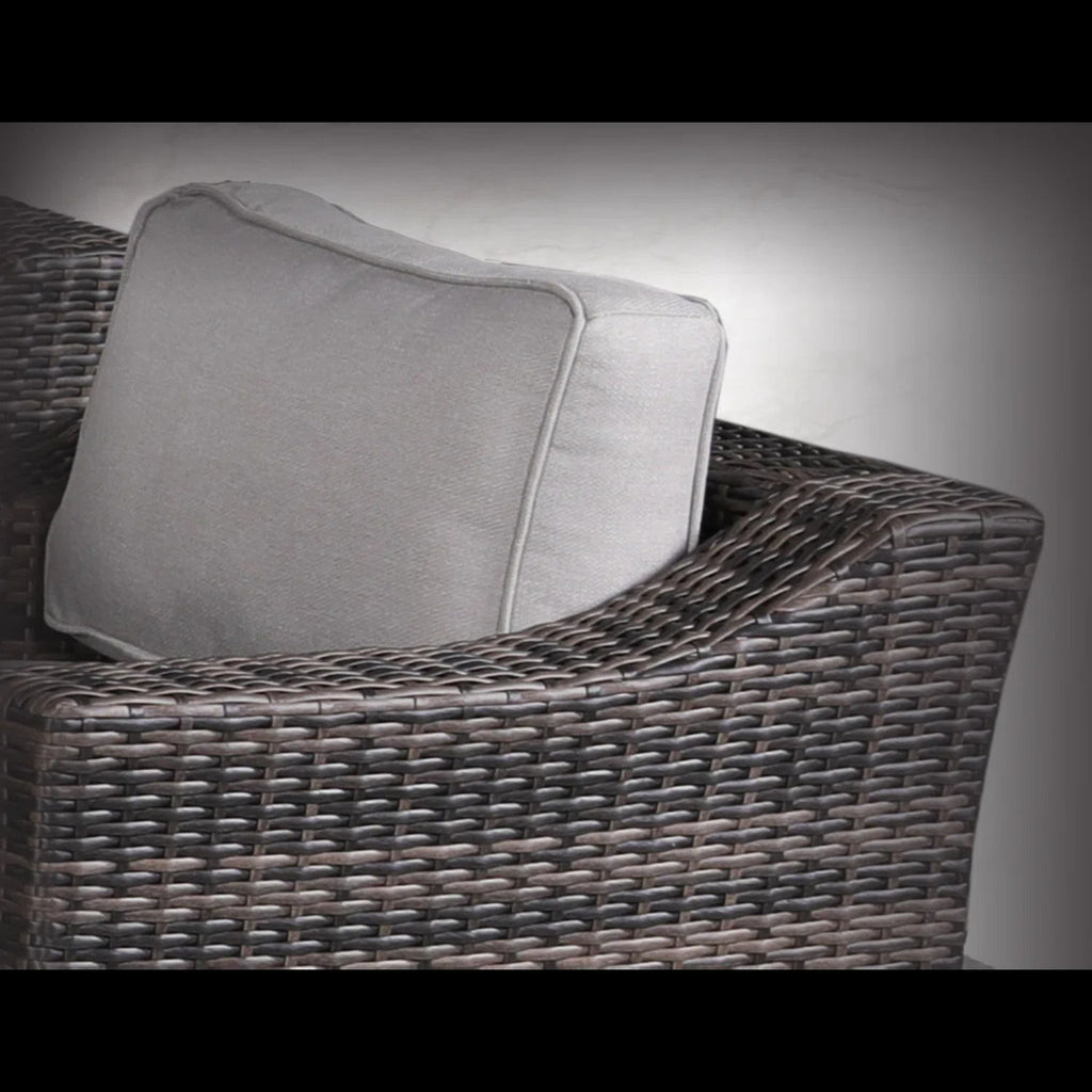 Outdoor Swivel Patio Chair With Cushions (Set of 2) - Brown