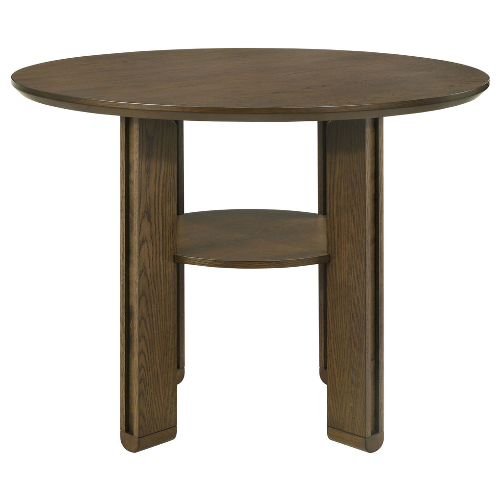 Crispin - 5 Piece Counter Height Dining Set With Upholstered Chairs - Brown