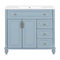 Modern Bathroom Vanity With Sink, 3 Drawers & 2 Doors