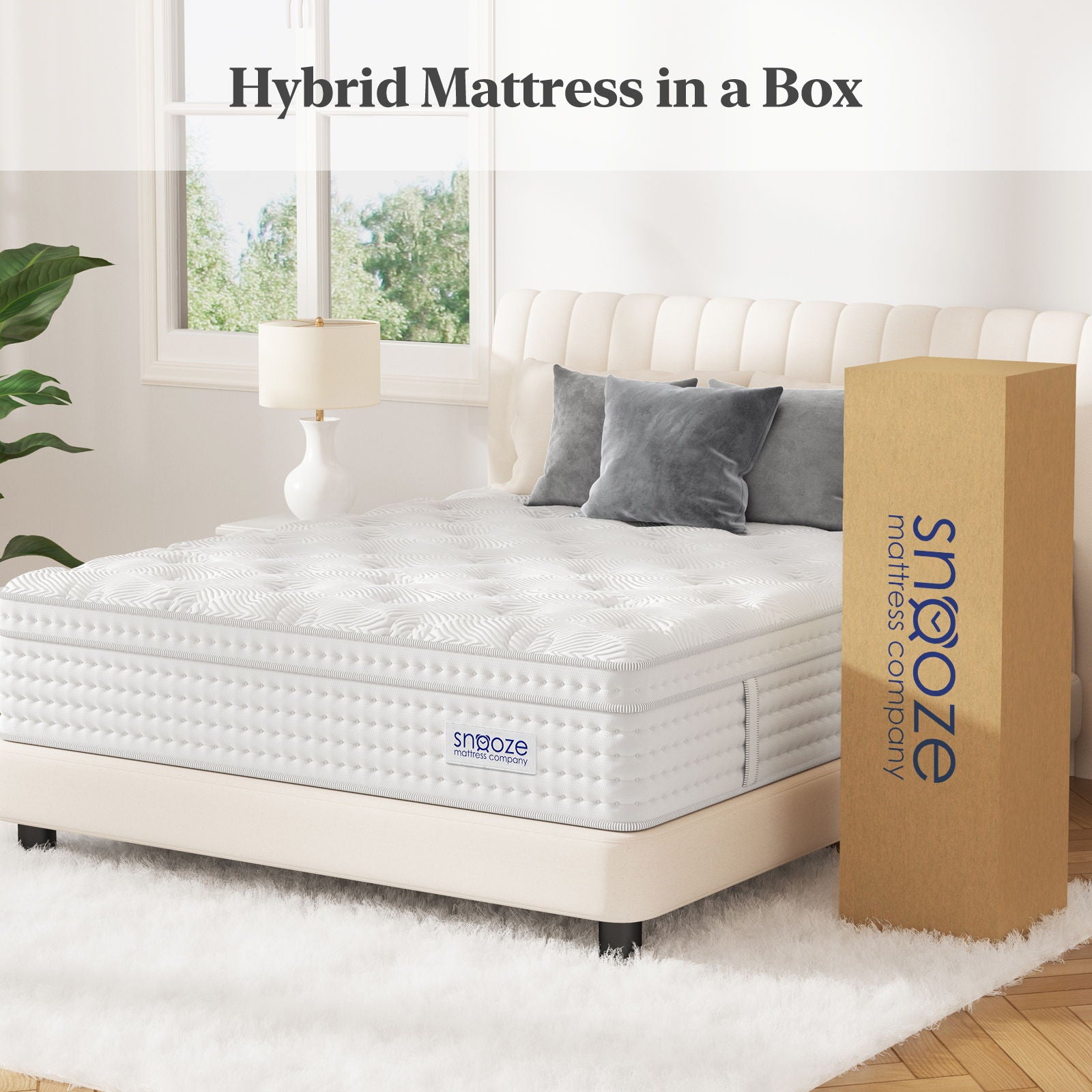 Snooze Mattress Company Atlas - 12" Euro Top Firm Hybrid Mattress With Independently Encased Coils & Gel Memory Foam
