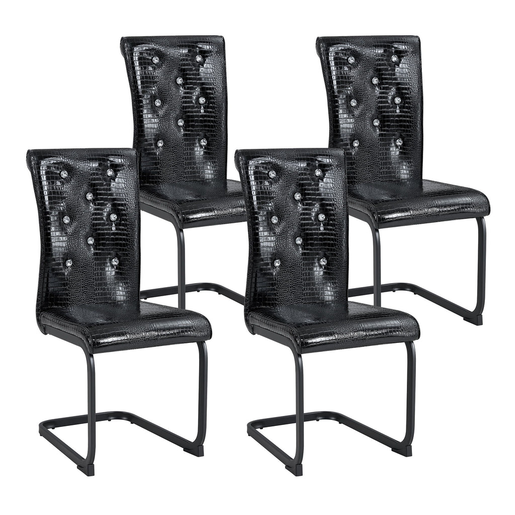 Alligator Skin Upholstered Dining Chairs