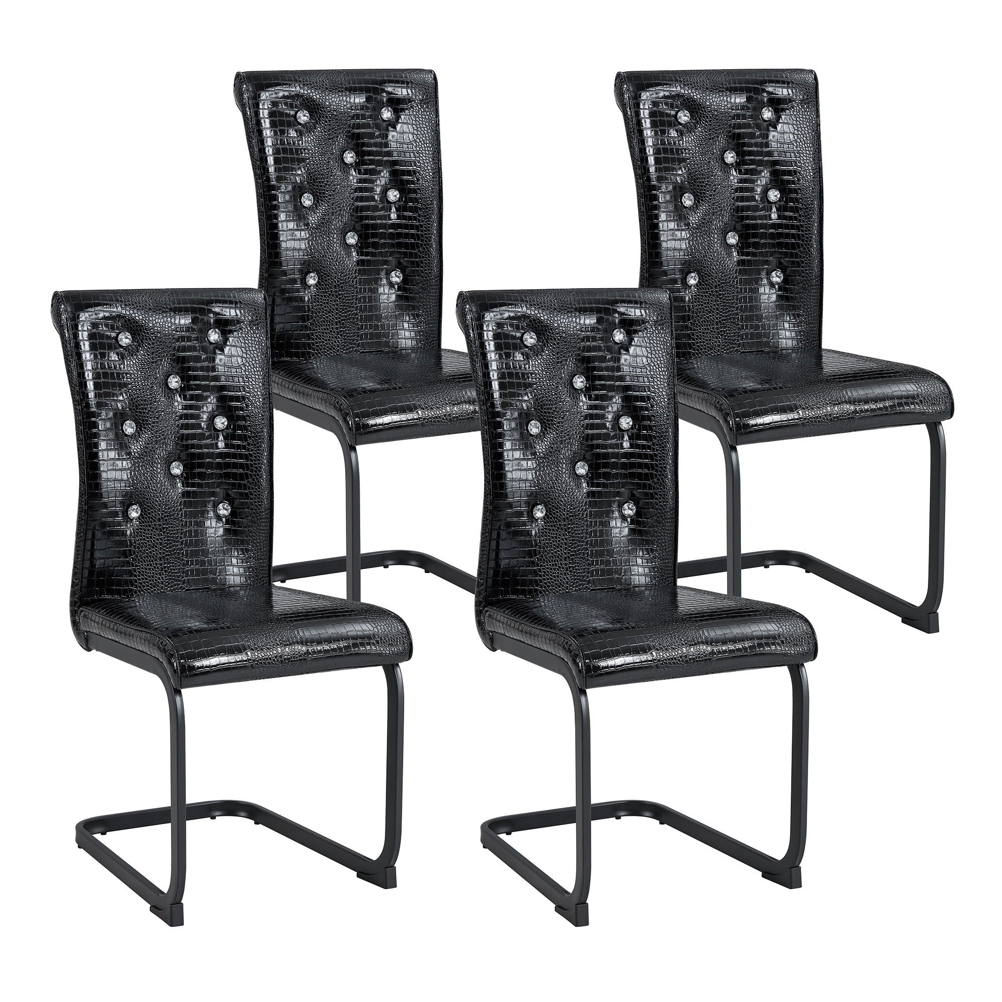 Alligator Skin Upholstered Dining Chairs