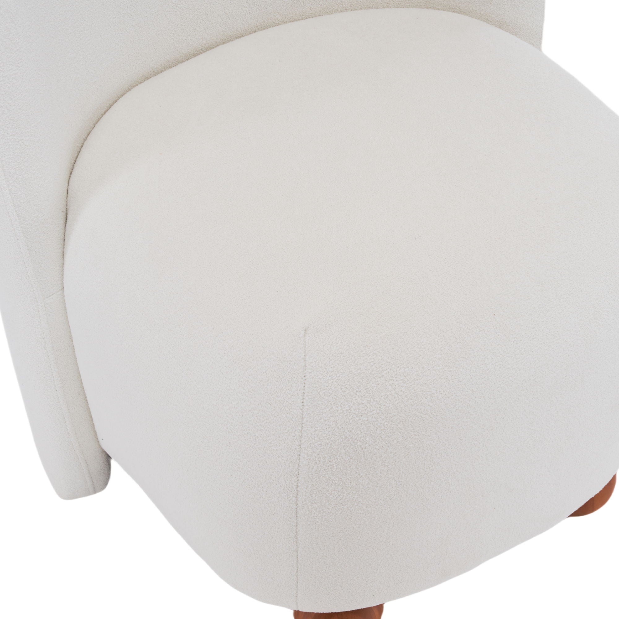 Modern Low Back Accent Upholstered Armless Living Room Chairs, Round Feet