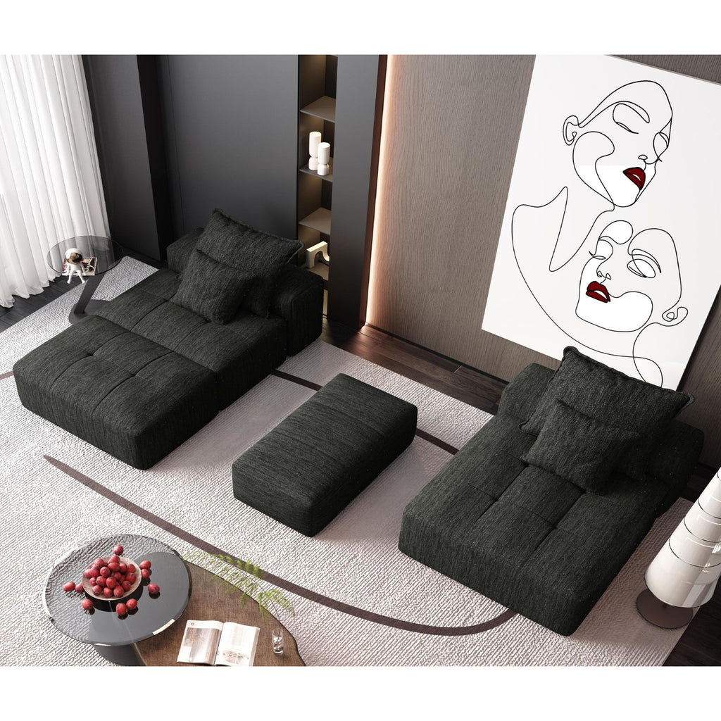 Modern Oversized Diy Combination, Modular Sectional Sofa With Pillows
