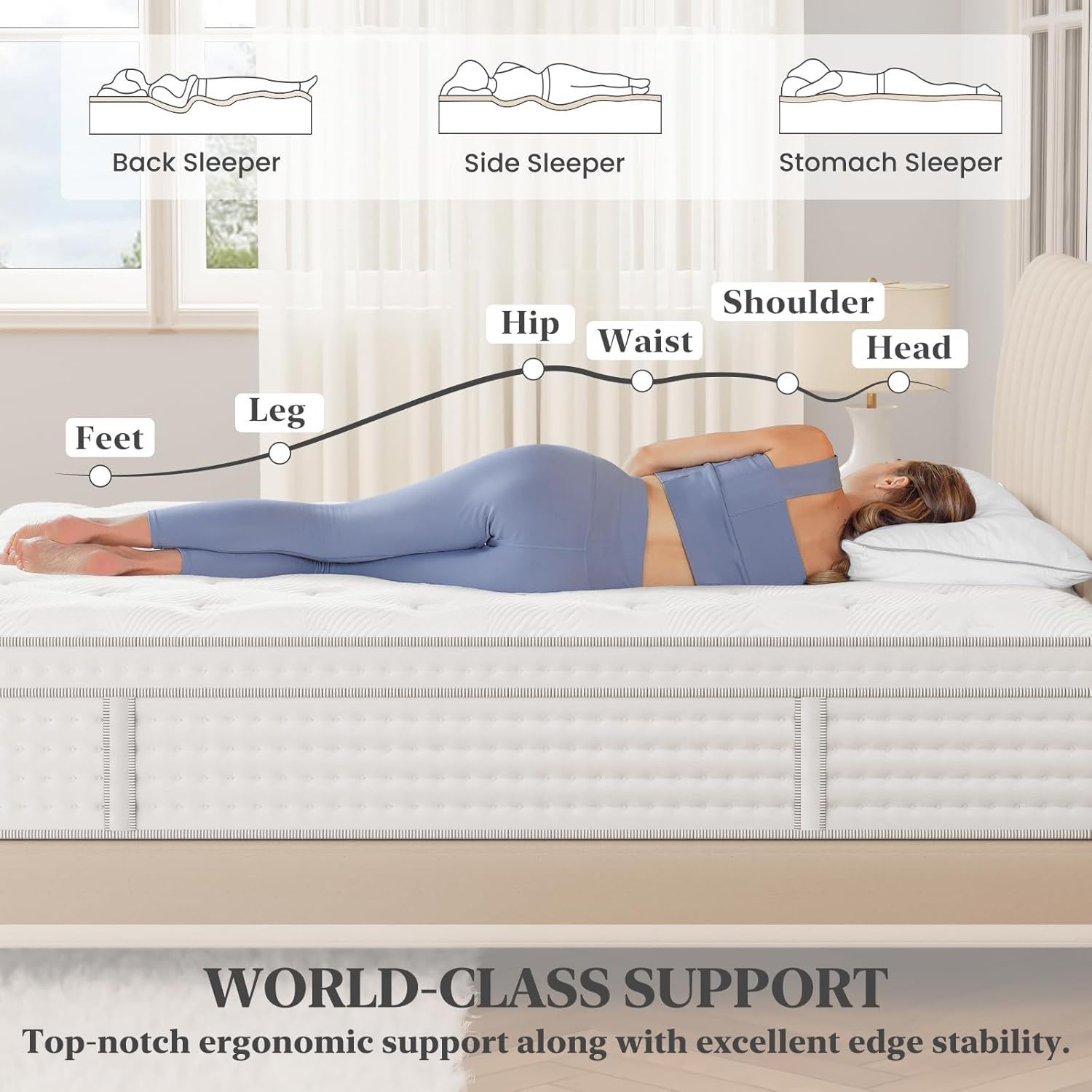 Snooze Mattress Company Atlas - 12" Euro Top Firm Hybrid Mattress With Independently Encased Coils & Gel Memory Foam