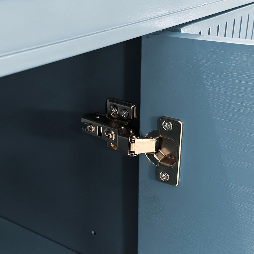 4 Door Cabinet, Large Storage For Living Room - Blue