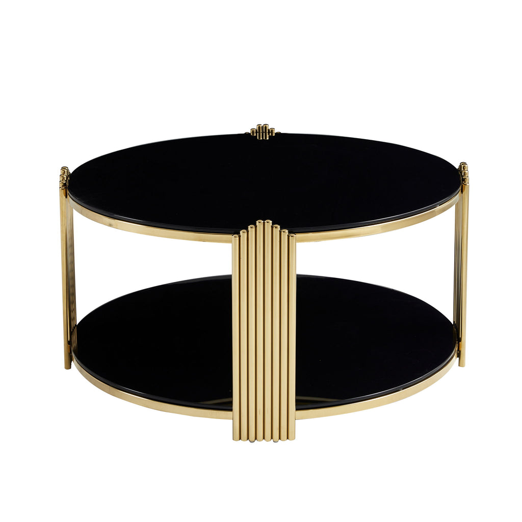 Round Table With Double Layer Storage