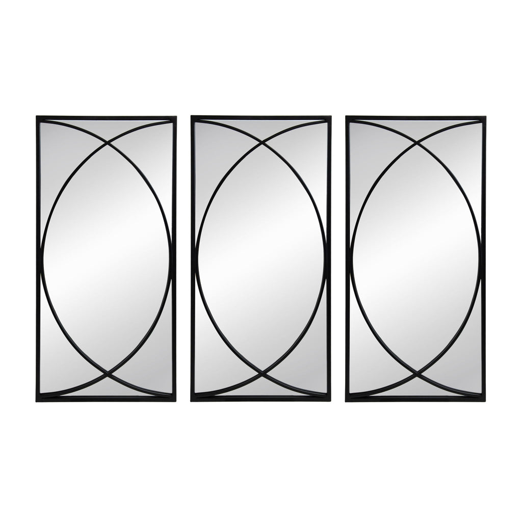 Rectangular Wall Mirrors With Frame, Home Decor For Living Room Bedroom Entryway - Black