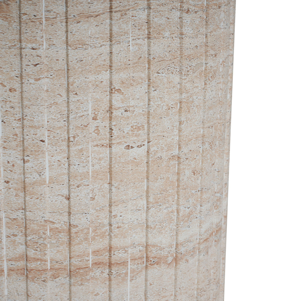 Elegant Outdoor / Indoor Lightweight Concrete Side Table With Travertine - Beige
