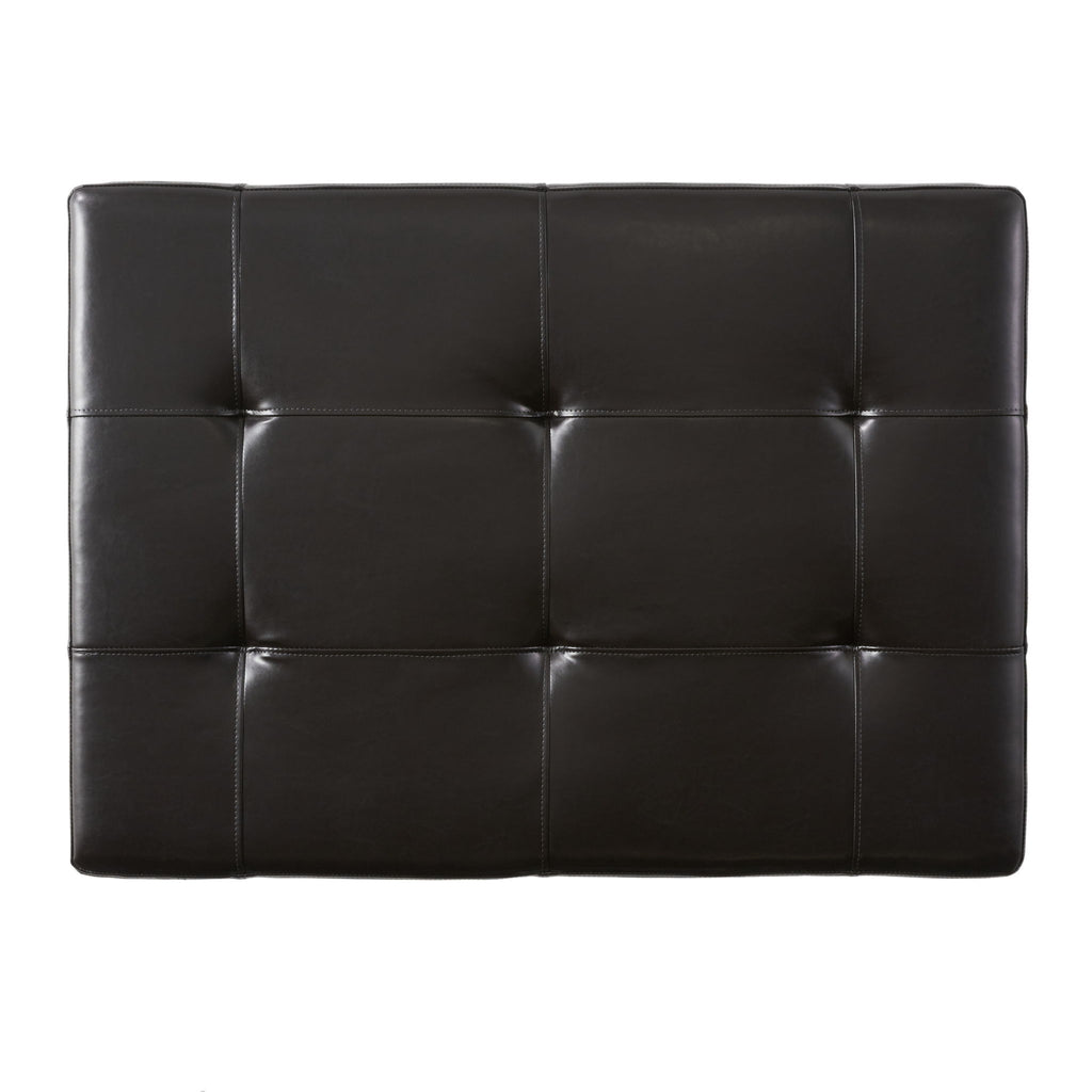 Chatham - Ottoman With Drawer Leather Storage Solution - Dark Coffee