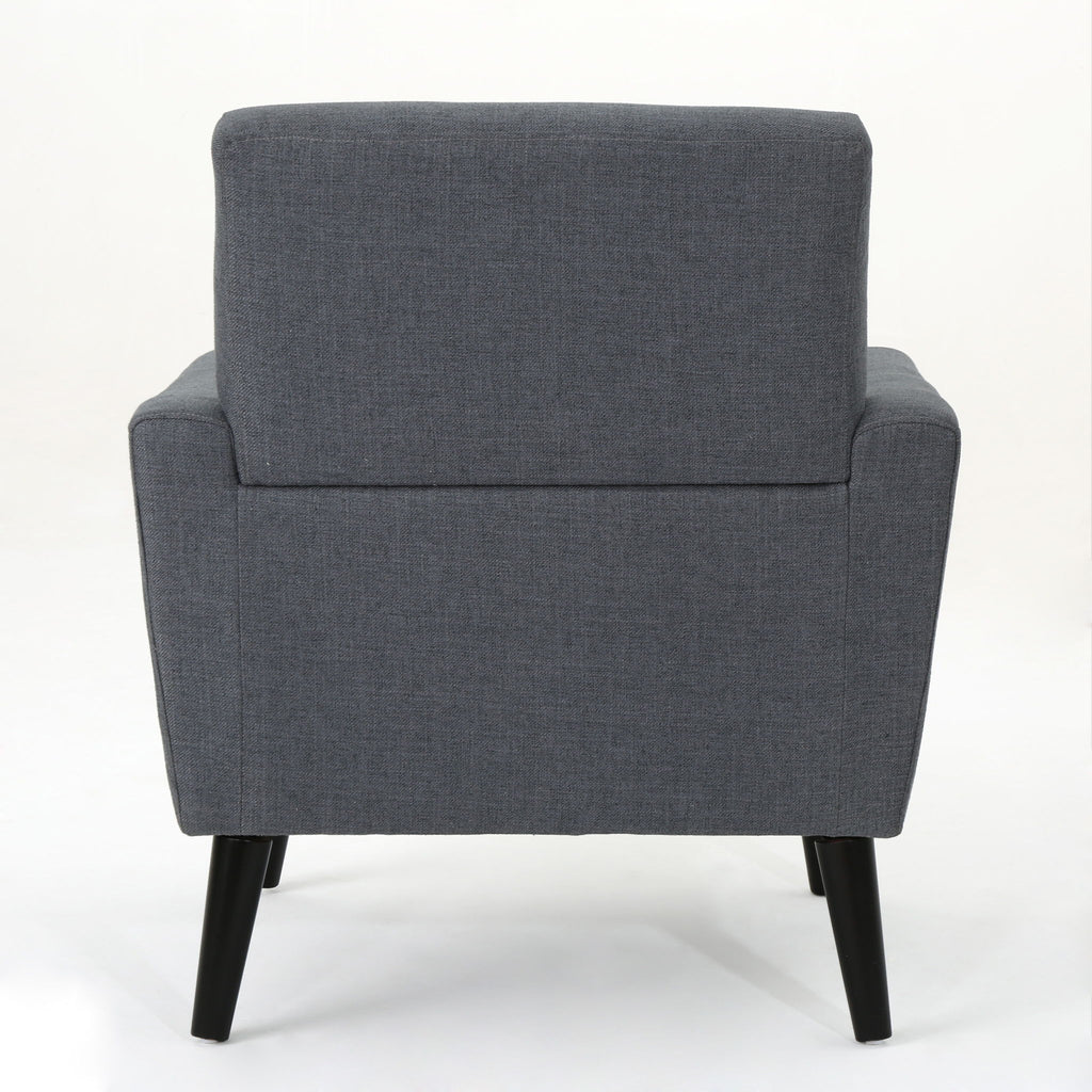 Contemporary Club Chair With Nailhead Trim Fabric And Birch Wood Legs
