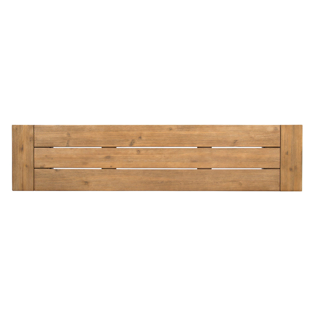 Outdoor Bench With Slat Panel Design And Acacia Wood Frame