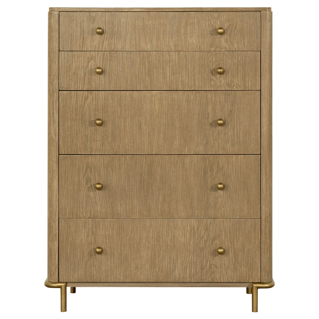 Stevie - Rectangular 5 Drawer Chest - Sand