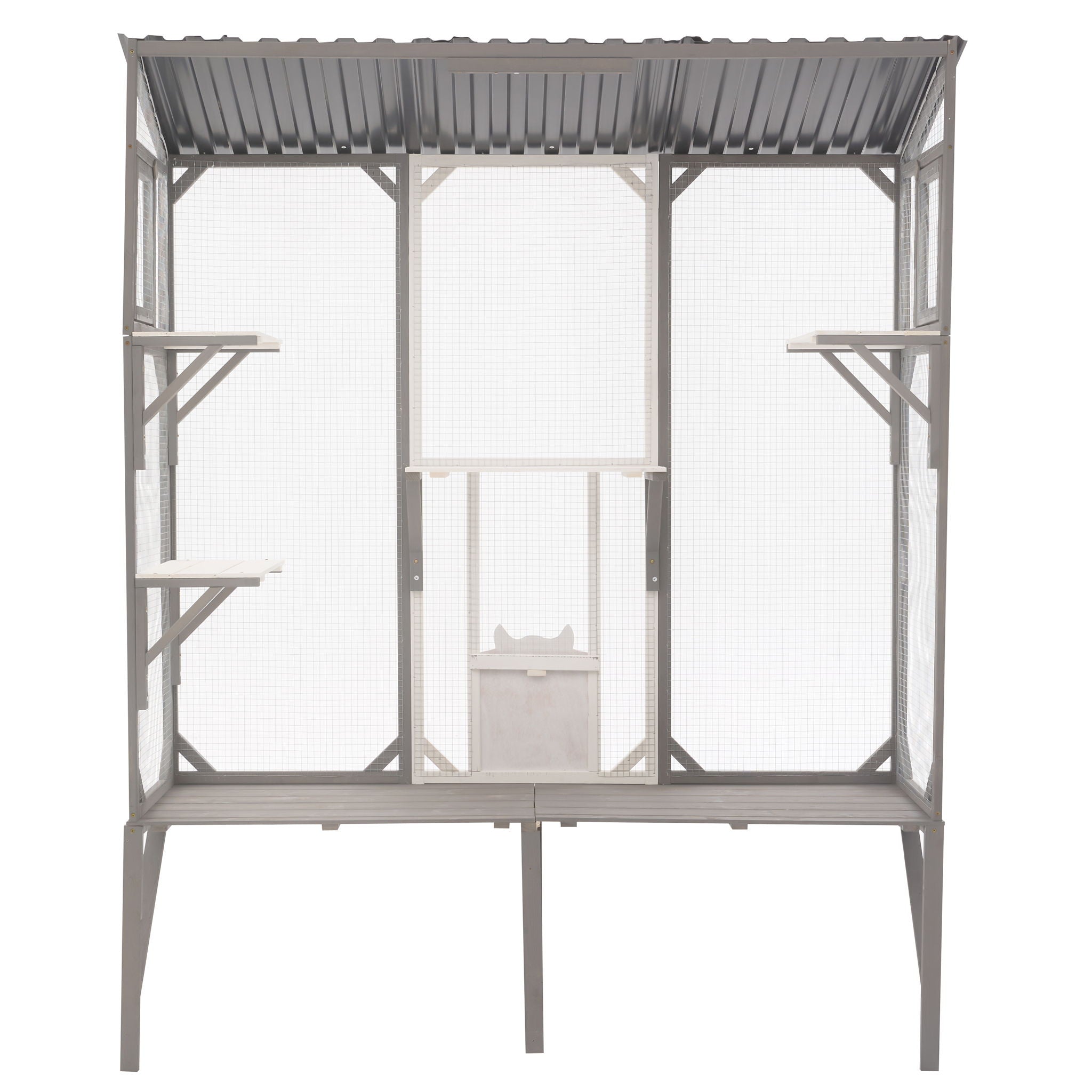 Outdoor Cat Catio With Platforms