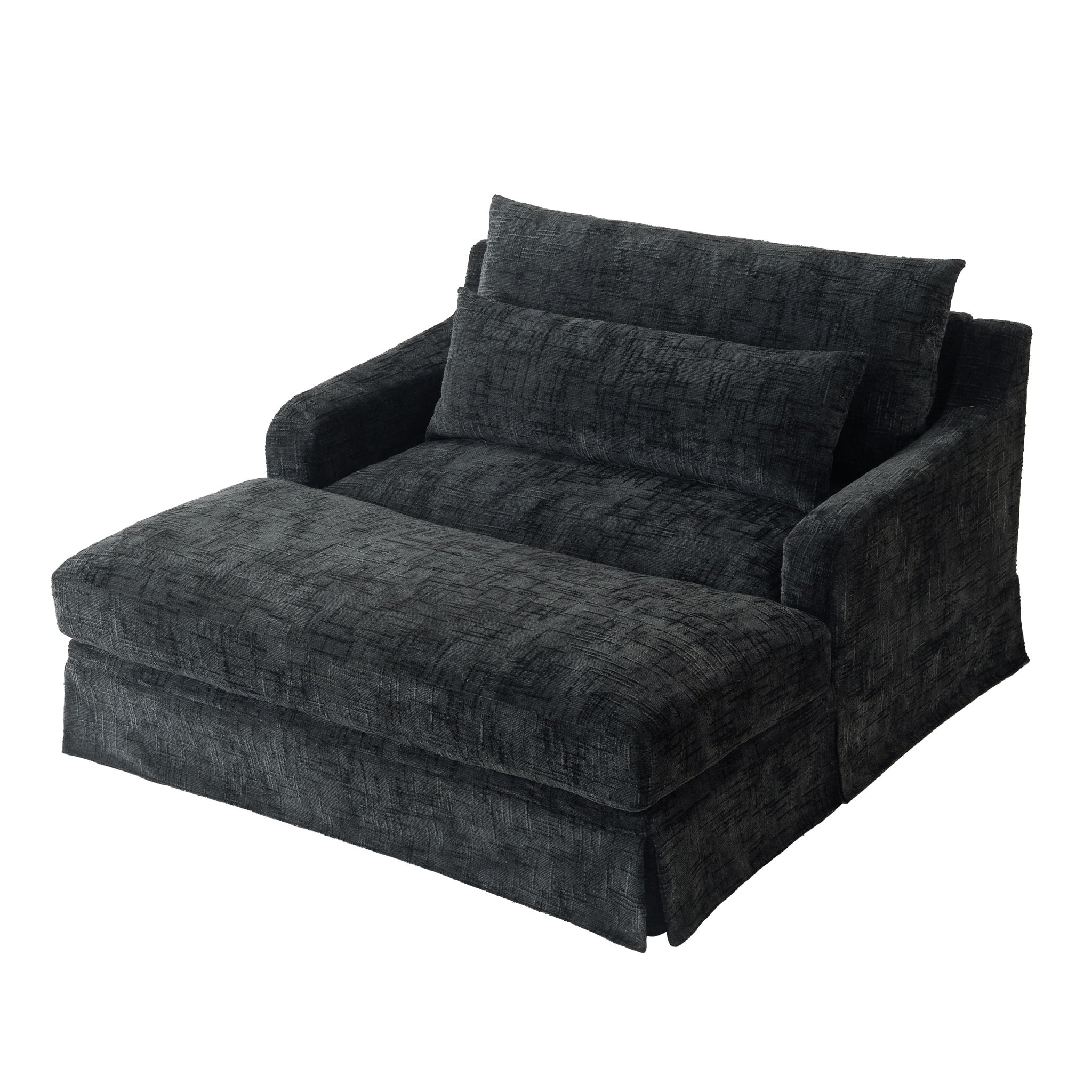 Sofa Bed Loveseat With Textured Surface And 2 Cushions