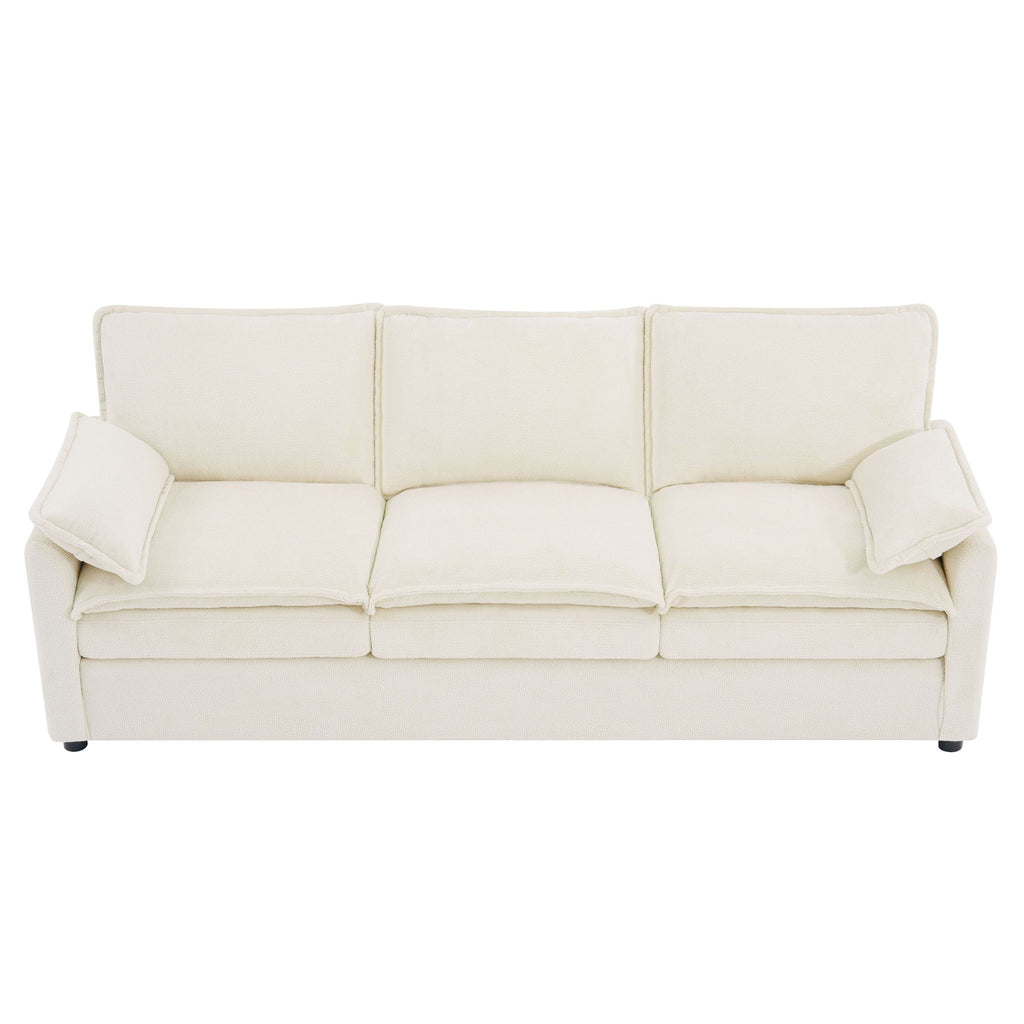 Modern 3 Seater Sofa With Side Storage Pockets For Living Room