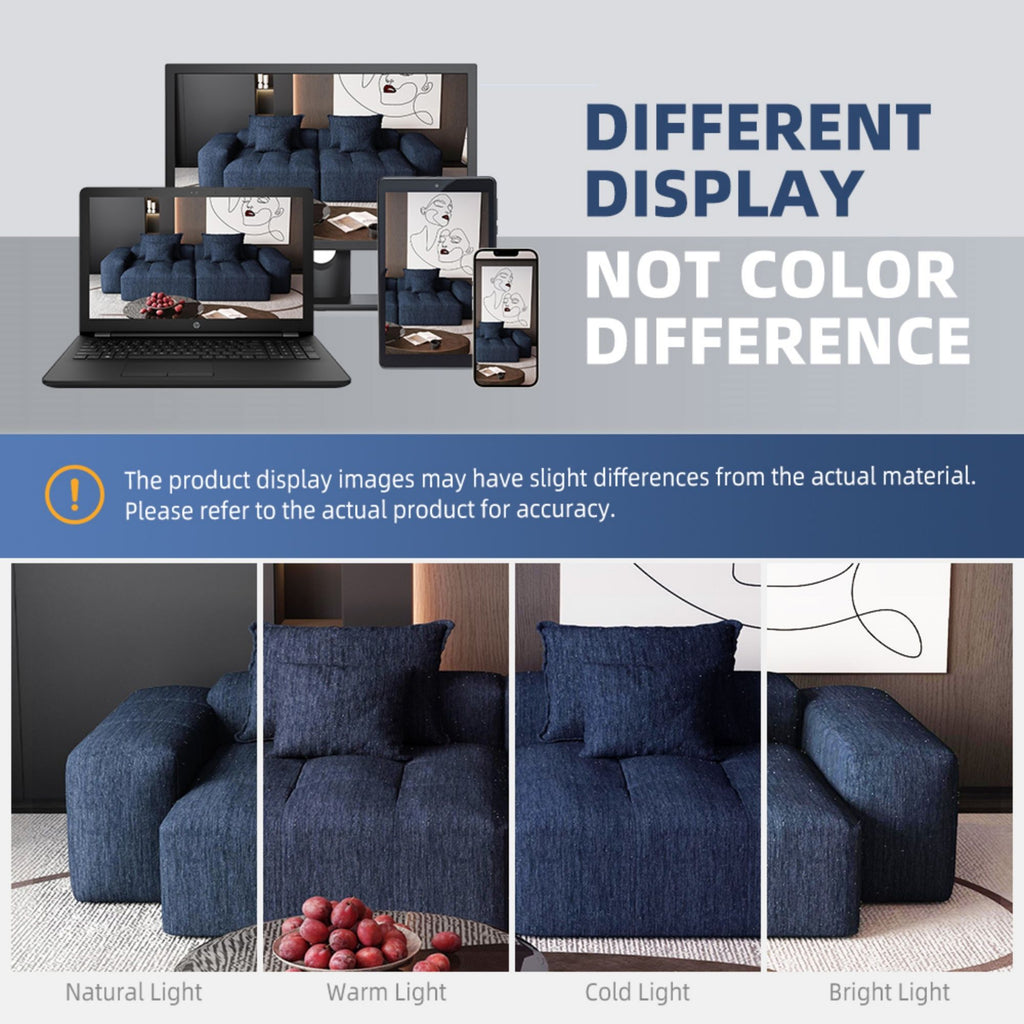 Modern Oversized Diy Combination Modular Sectional Sofa & Pillows