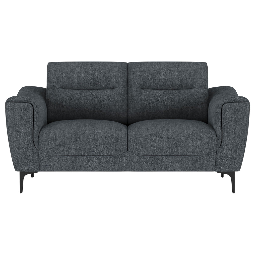 Oberle - 2 Piece Upholstered Sofa Set With Pocket Coil Seating - Charcoal