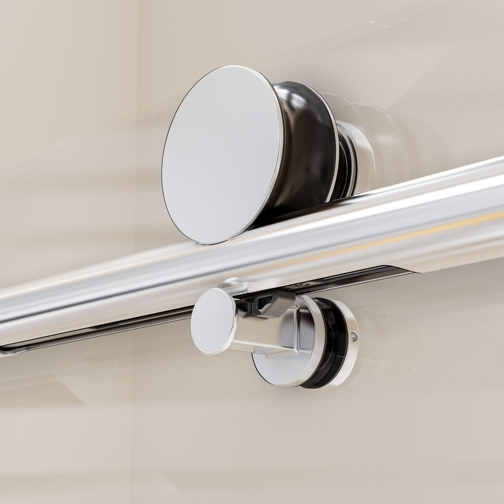 Frameless, Single Sliding Soft Close Shower Doors, 5/16" Sgcc Tempered Glass