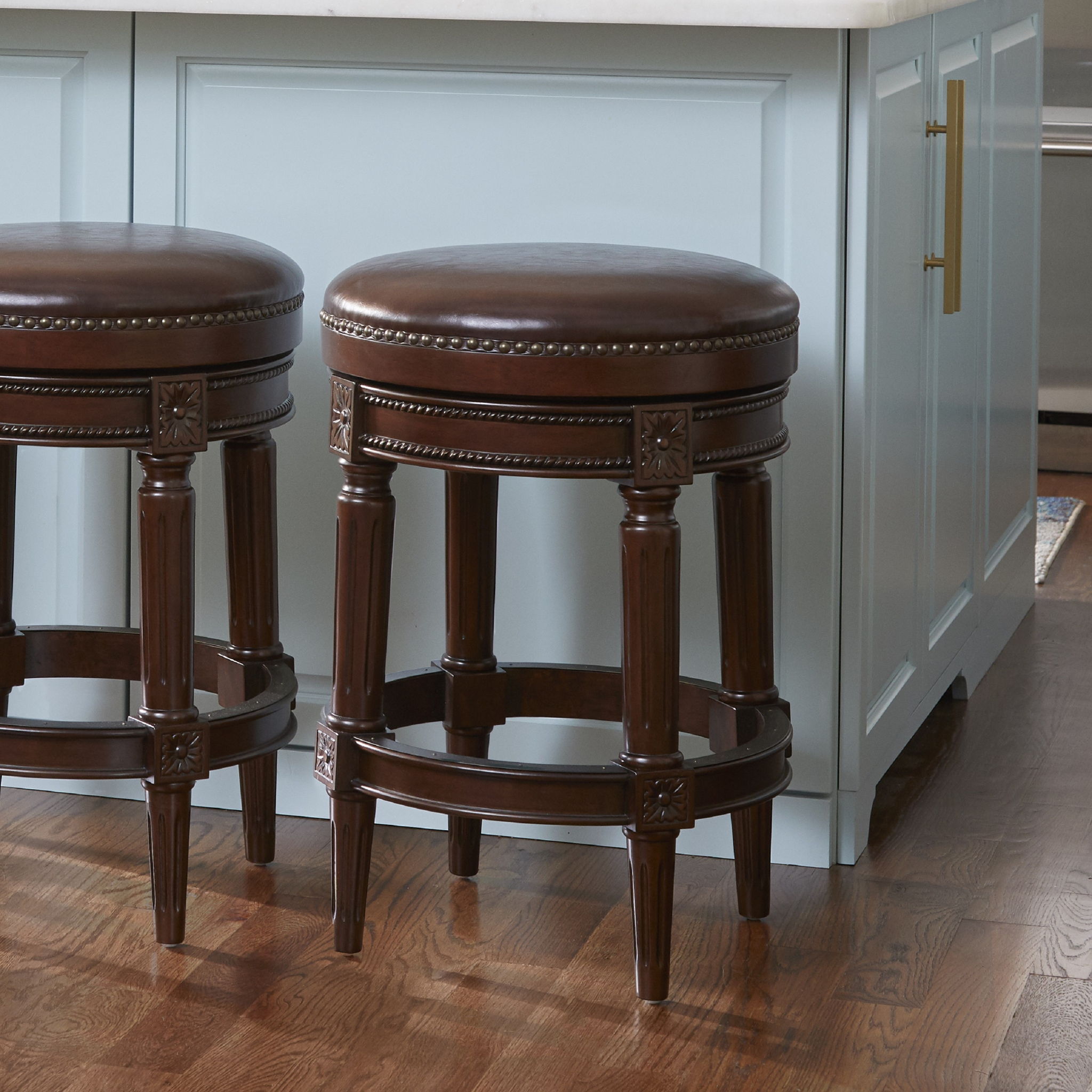 Rustic Elegance Backless Swivel Stool