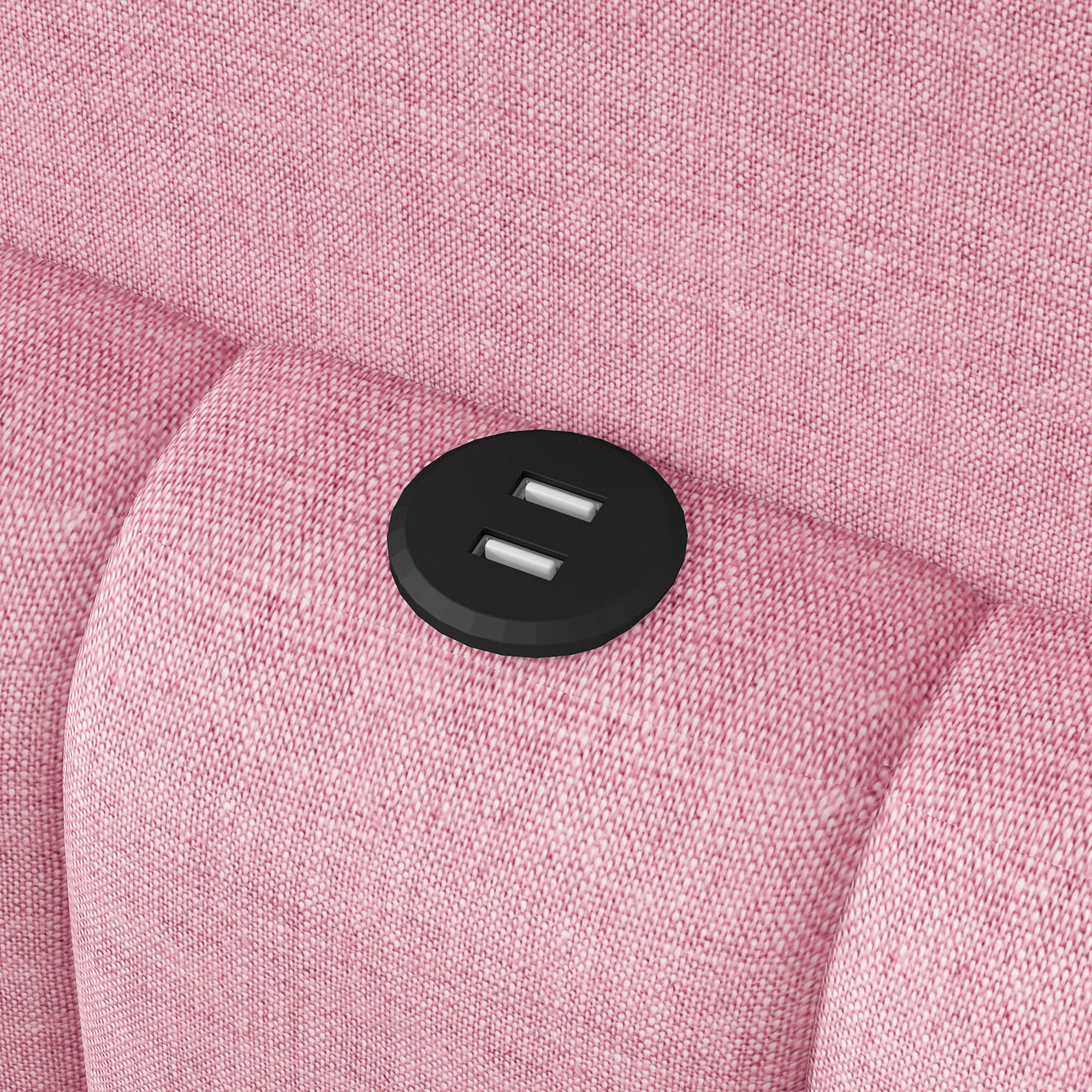 Upholstered Platform Bed With LED Belt And USB Ports