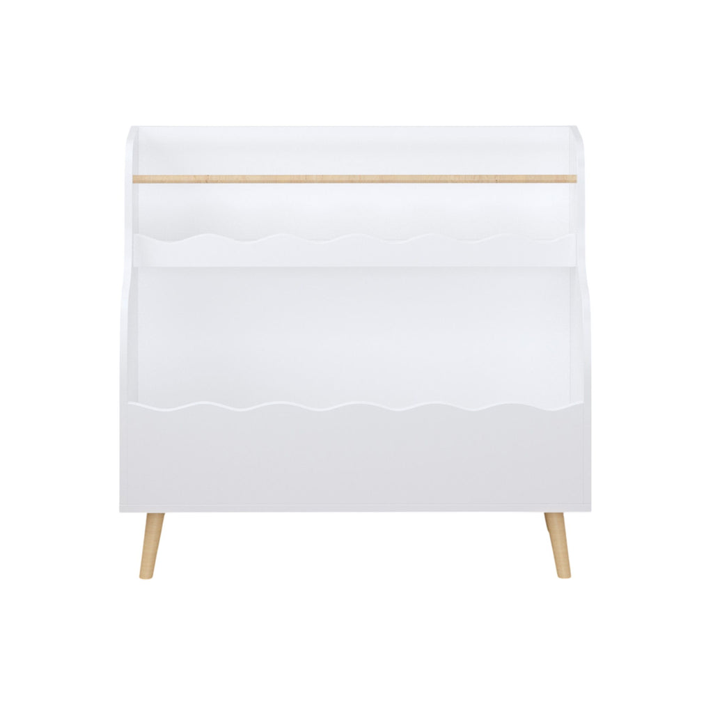 Kids Bookcase, Children Book Organizer Toy Storage Cabinet - White
