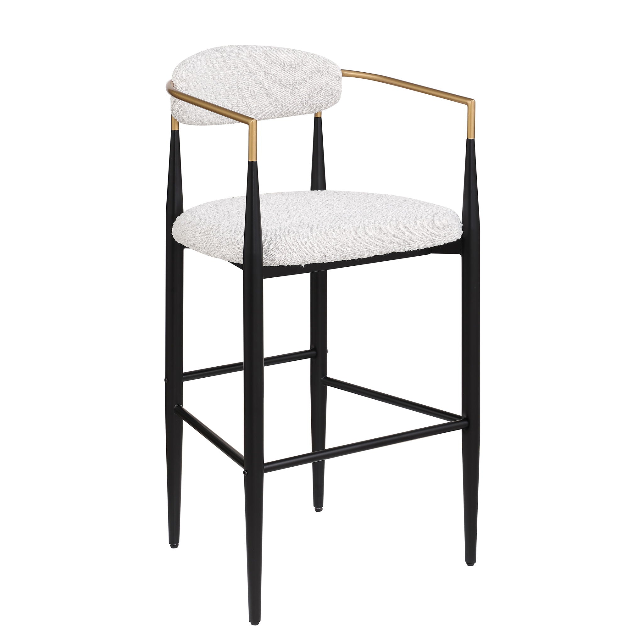 Upholstered Bar Stools With Backs For Kitchen Island (Set of 2) - Beige