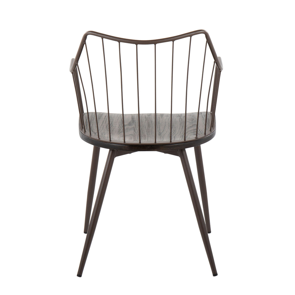Winston - Farmhouse Style / Dining Chair - Brown / Dark Walnut