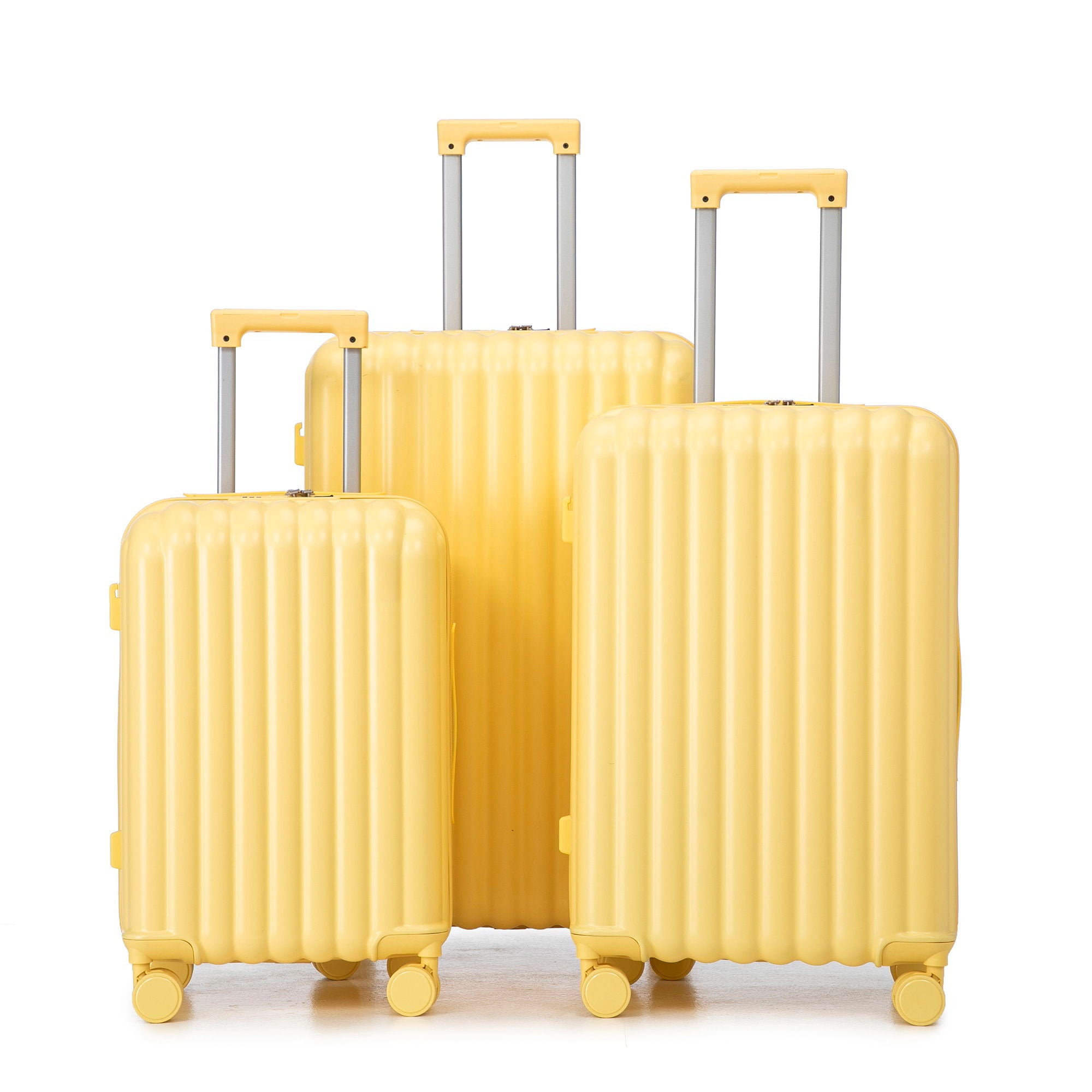 20" / 24" / 28" 3 Pieces / Set Spinner Wheel Luggage, Carry On Suitcase, With Cup Holder & USB Port & Phone Holder