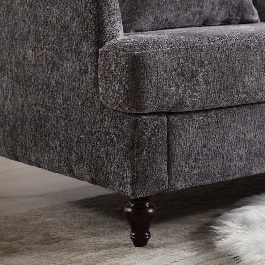 Mid Century Modern Fabric Loveseat Sofa, 2 Seat Upholstered Couch